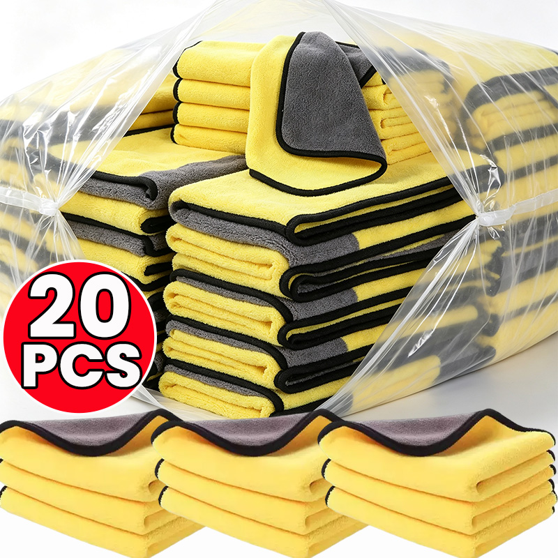 Microfiber Towel Detailing - 1/20pcs Car Cleaning Microfiber Cloths Double