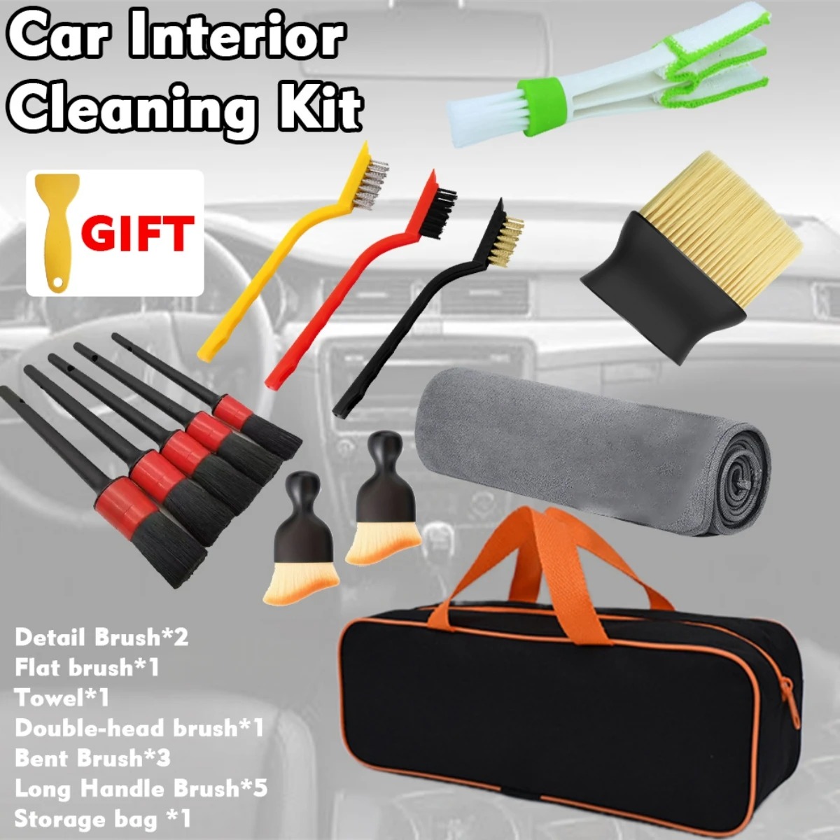 1-15Pcs Car Cleaning Detailing - đánh giá và giá Dirt Brush Interior