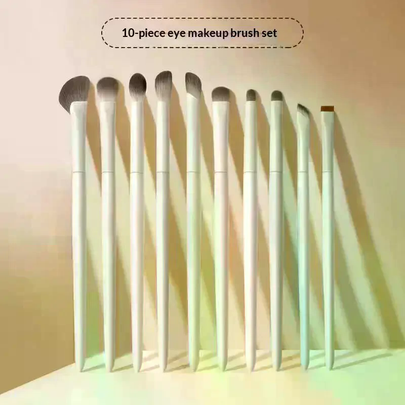 10Pcs Natural Eye Makeup Brush - đánh giá và giá Detailing Brush Set