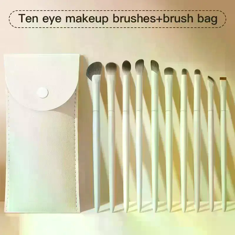 10Pcs Natural Eye Makeup Brush - đánh giá và giá Detailing Brush Set
