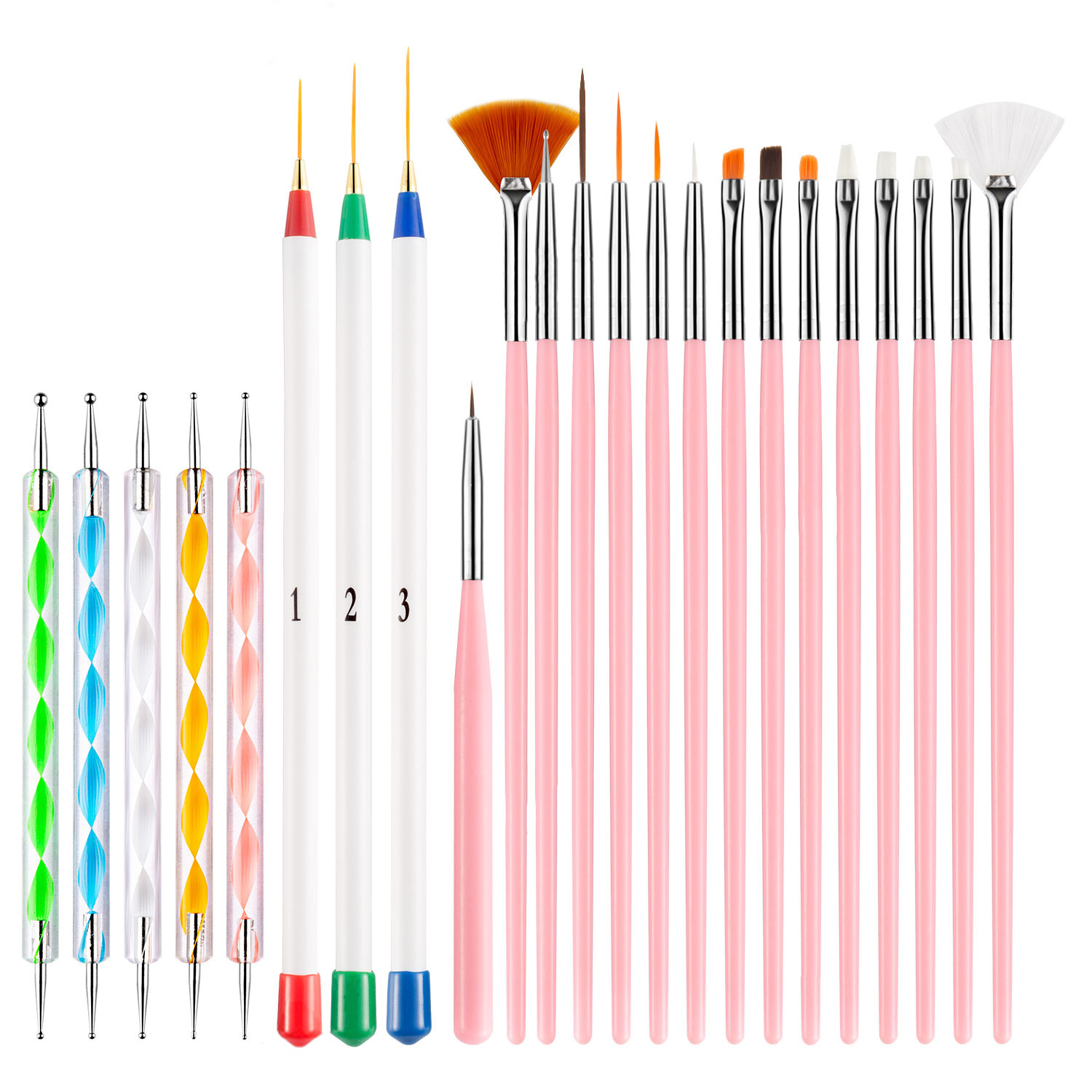 23PCS Nail Art Brushes Kit Lin - đánh giá và giá Detailing Brush Set