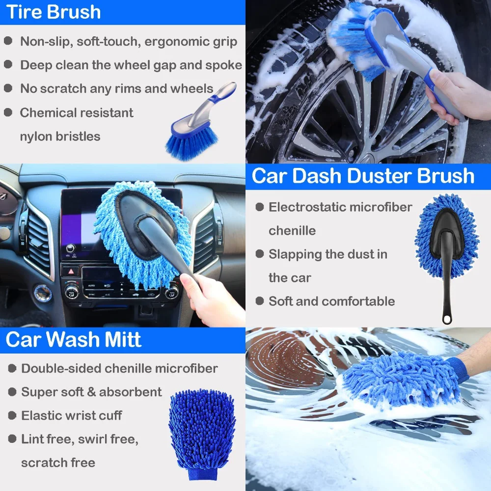 Car Wash Brush Set Detailing B - đánh giá và giá Dirt Brush Interior
